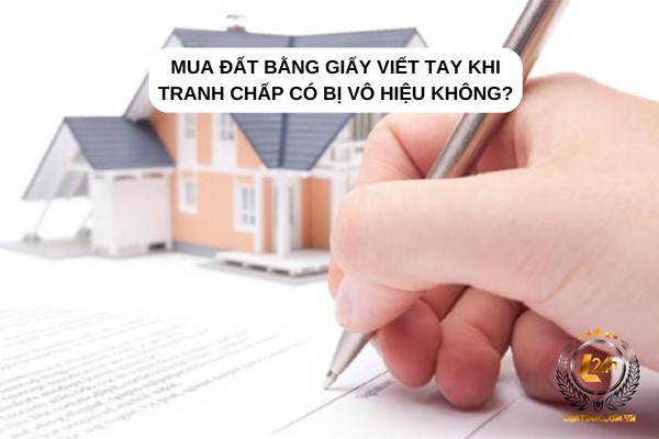 Mua đất bằng giấy viết tay khi tranh chấp có bị vô hiệu không